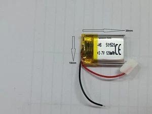 Batterie a polimeri di litio 3.7 v 120mAh codice 501520 basso drenaggio 2 pezzi - Foto 1 di 3