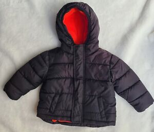 Healthtex Baby Black Puffer Unisex Hooded Toddlers Jacket Size 12 Months Coat 