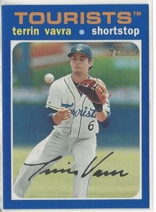 2020 Topps Heritage Minor League Terrin Vavra Blue Border Parallel SP #/99