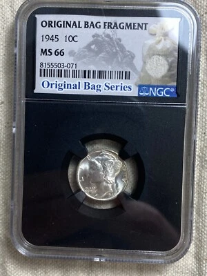 1945 10c Mercury Dime - NGC MS 66 Original Bag Fragment - Image 1 of 4