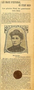 SAINS-EN-GOBELLE (59) MLLE MADELEINE LHERMITE / PUBLICITE PINK 1907 - Picture 1 of 1