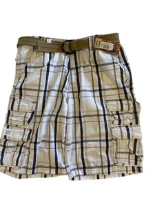 Neu mit Etikett Lee Latzhose marineblau & weiß kariert Herren Cargoshorts Größe 32 adrette Skater - Bild 1 von 13