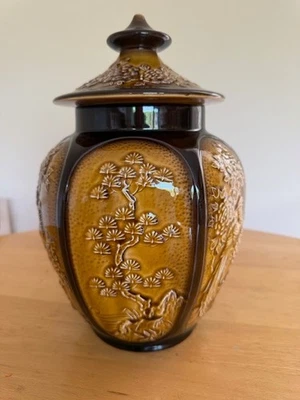 RARE Large SYLVAC Ginger Jar 30cm High - Oriental Pattern 5393 - Two-Tone Glaze - Image 1 of 4