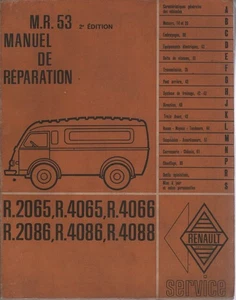 MANUEL DE REPARATION RENAULT ESTAFETTE 1963 MR 53 R2065 R4065 R4066 R2086 R4086 - Imagen 1 de 1