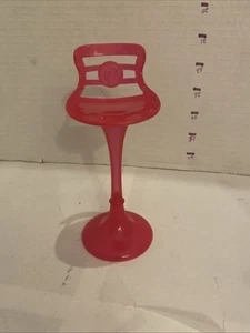 Mattel Barbie Translucent Pink Stool Chair Plastic High back - Picture 1 of 4
