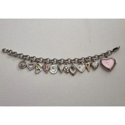 Брайтон сердце подвеска браслет часы серебристого тона розовый лицо женские ювелирные изделия - Изображение 1 из 4
