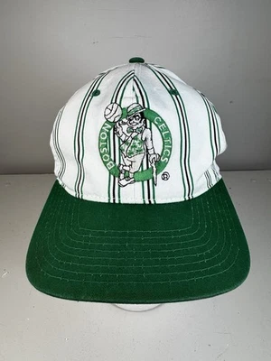 BOSTON CELTICS Vintage Starter Pinstripe Snapback NBA Logo Hat Cap 1990's - Image 1 of 4