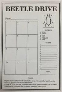 Beetle Drive Cards - pack of 100 Double Sided (CCS) - Picture 1 of 1