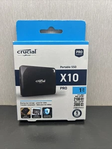 Crucial X10 Pro 1TB Portable SSD – Up to 2100MB/s Read 2000MB/s Write Compact... - Afbeelding 1 van 5