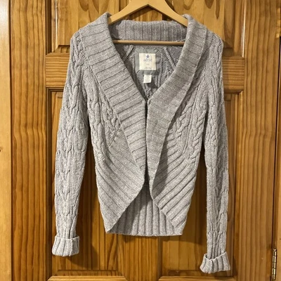 Aerie Cardigan Sweater Womens M (s) Gray Button Front Chunky Cozy Rabbit Cotton - Image 1 of 4