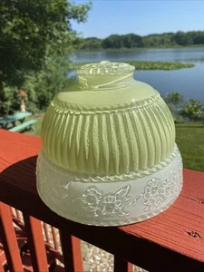 1930s-era Green Ceiling Light Shade 7” Diameter ESTATE ART Deco @315 - Picture 1 of 14