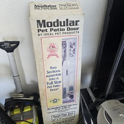 Модульная алюминиевая дверь для патио собаки питомца белая идеальная для питомца средняя клапан 7 дюймов x 11,25 дюйма - Изображение 1 из 3