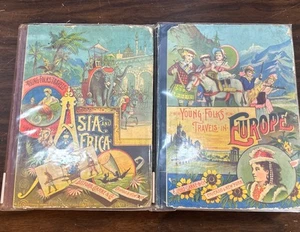 Lot/2 Books -Young Folks' Travels 1888 Children Belford Clarke, Asia&Africa, EUR - Picture 1 of 24