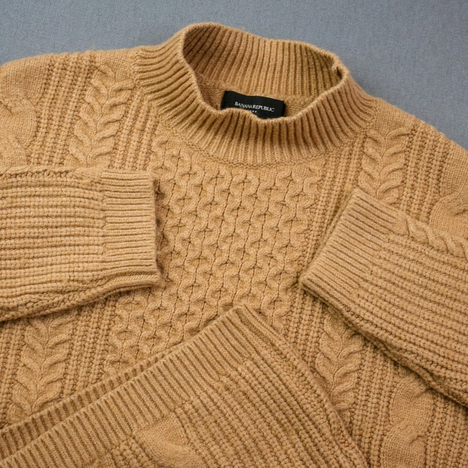 Vestido Suéter Túnica Manga Larga Cuello Simulado Banana Republic Tejido con Cable M Foto 1 de 4