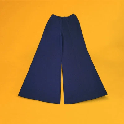 Pantalones acampanados vintage años 60 Elephant Bell para mujer pequeños azul marino ILGWU hechos en unión Foto 1 de 4