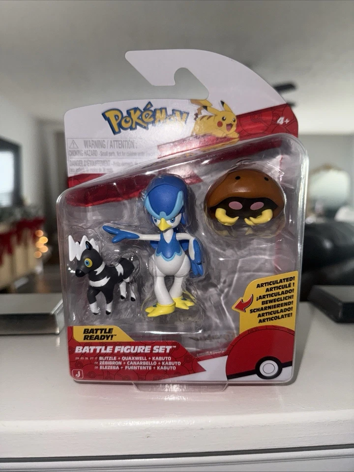 Pokemon Battle Ready 公仔套装 Blitzle、Quaxwell 和 Kabuto 全新 Jazwares 3 包 — 第 1/1 张图片