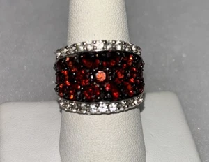 JTV roter Granat Rhodium Sterling 4,01 ctw Ring 8 - Bild 1 von 4