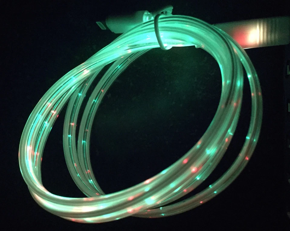 FLAT FLOW LIGHT-UP 3FT LED el charger cable FOR Apple iPhone 6 plus 5s micro USB - Image 1 of 4