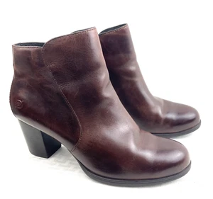 Born Women's Alter Boots Size 8.5M Cognac Brown Leather Heeled Ankle Booties - Picture 1 of 10