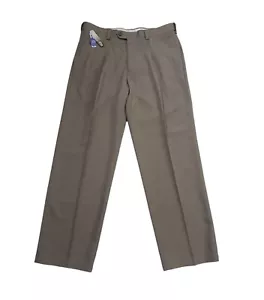 Haggar Pant Men's 34x30 Smart Fiber Dress No Iron Straight Fit Taupe Brown $75 - Picture 1 of 10