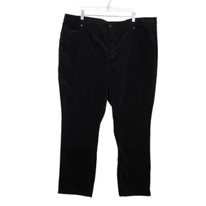 Talbots Womens Black Corduroy Straight Leg Pant Size 20WP Office Career Workwear - Picture 1 of 10