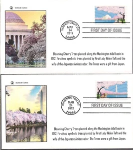 4651-2 Cherry Blossoms Washington DC- FDC pair (2012) McIntosh Cachets - Picture 1 of 1