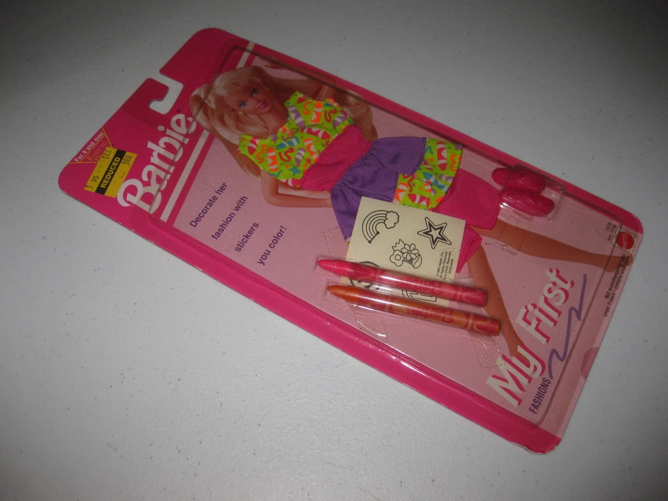 Mattel Vintage '93 Barbie My First Color Barbie Fashion Clothes w/ Crayons Shoes - Image 1 of 1