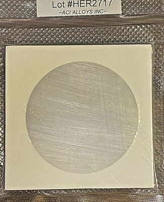 Silver SEM target: Ag 99.99% pure, 60mm diameter x 0.1mm thick - Image 1 of 2