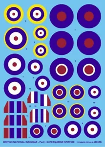 WW II RAF - BRITISH NATIONAL INSIGNIA 1939-1945 for SPITFIRE #48035 TECHMOD - Afbeelding 1 van 1