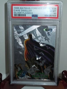 1995 BATMAN FOREVER METAL SILVER FLASHER #28 CAVE DWELLER PSA 10 GEM MINT POP 1 - Picture 1 of 2