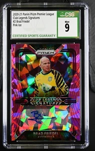 Panini Prizm EPL 2020 Club Legends Signatures CL-BF Brad Friedel Pink Ice CSG 9 - Imagen 1 de 2