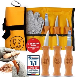 Eli® Schnitzmesser Kinder - 5teiliges Schnitzwerkzeug - Kinderschnitzmesser - Bild 1 von 7