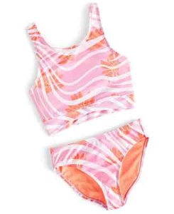 ID IDEOLOGY Big Girls 2-Pc. Twisted Tankini Swimsuit Pink Fluorite Size XL (16) - Picture 1 of 2