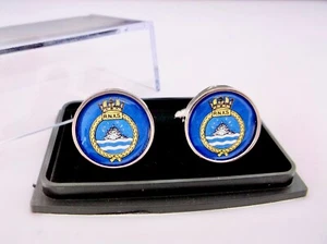UK ROYAL NAVAL AUXILIARY ENSIGN R.N.X.S BADGE MENS CUFFLINKS GIFT - Picture 1 of 3