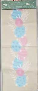 Corridoio da tavolo in cotone stampato in tessuto, 14"" x 72"", UOVA DI PASQUA BLU E ROSA, PBS - Foto 1 di 9