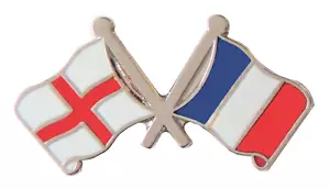 Insignia alfiler de cortesía de amistad bandera de Francia e Inglaterra - Imagen 1 de 3