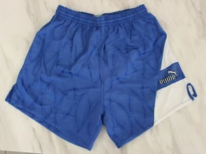 Puma Vintage Blue Football Soccer Short Running Athletic 90s Sports Training S - Picture 1 of 8