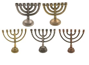 Menorah 7 rami 11 cm Judaica Holyland simbolo ornamento bella decorazione - Foto 1 di 8