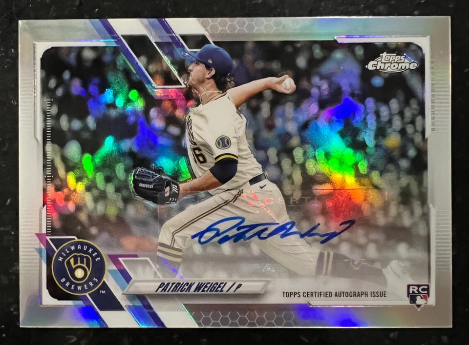 2021 Topps Chrome Update Rookie Auto CUSA-PW Patrick Weigel Topps Certified Auto - Image 1 of 2