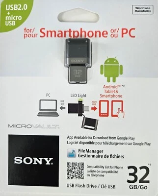 Sony 32GB Dual Micro + USB 2.0 Flash Drive for Android Phones Tablet & Laptops - Image 1 of 3