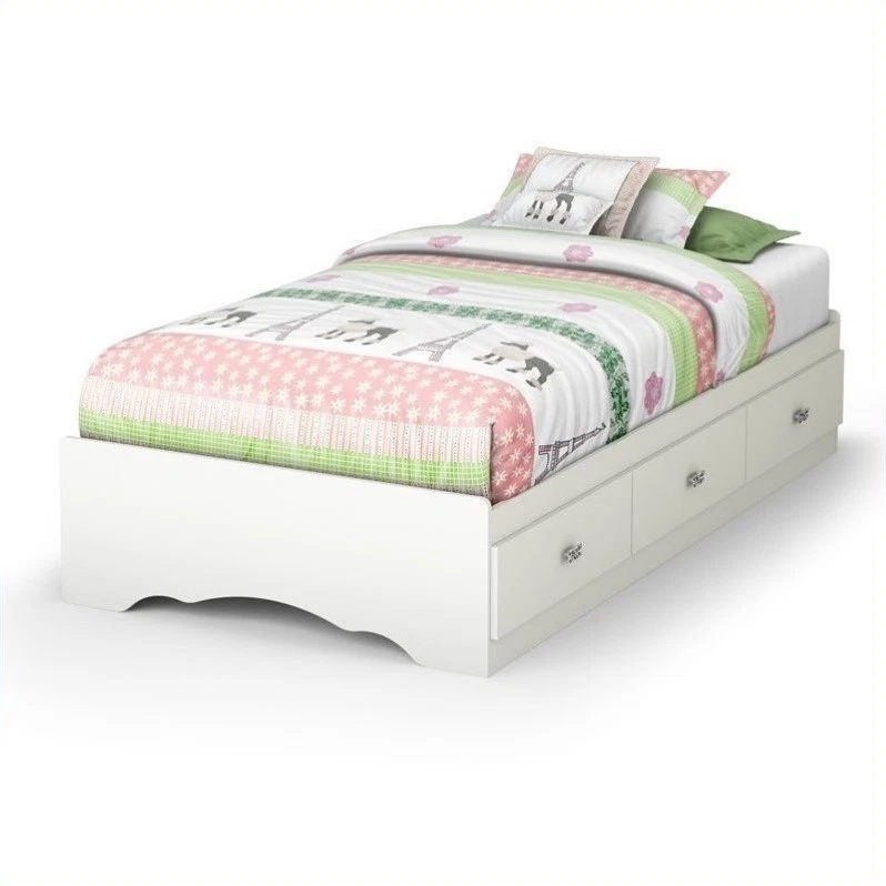 South Shore 3650212 Tiara Twin Mates Bed Pure White