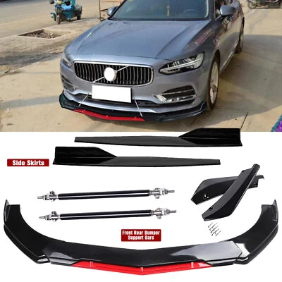 Front Rear Bumper Lip Spoiler Splitter Glossy Black For Volvo S40 S60 2006-2018 - Imagem 1 de 4