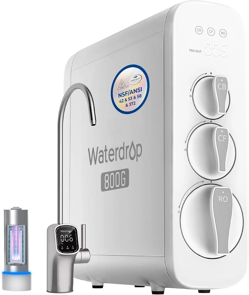 Waterdrop G3P800 Reverse Osmosis System,Tankless, With UV-Certified Refurbished - Image 1 of 4