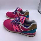 New Balance Womens 574 Low Top Athletic Sneakers Shoes Hot Pink Kl574t4g Size 6