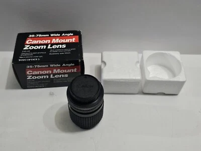 Vintage Toyo Optics 35-75mm f/3.5-4.8 Wide-Angle Canon Mount Camera Zoom Lens - Image 1 of 4