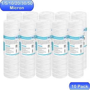 10" x 2.5" String Wound Whole House Farm Well Water Sediment Filter Replacement - Picture 1 of 24