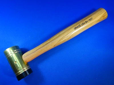 GRACE USA  BH-16DT  16 OZ BRASS AND DELRIN TIP HAMMER GUNSMITH MACHINIST NYLON  - Image 1 of 4