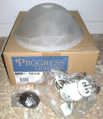 Progress Lighting Air Pro Ceiling Fan Light Kit Weathered Bronze Frost Swirl - Image 1 of 2