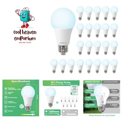 LED Light Bulbs, 100 Watt Equivalent LED Bulbs A19, 5000K Daylight Light Bulb... - Image 1 of 4
