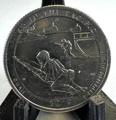 2019 W US Guam, War of the Pacific, 25c US ATB Quarter, West Point #1 - Image 1 of 2